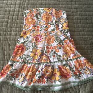 joie strapless Floral Mini Dress with pockets Size 16  No Belt
